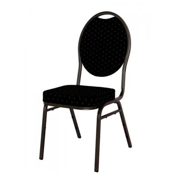luxestapelbaarzwart_ALVERHUUR.jpg Stoel zwart luxe met stoffen zit stapelbaar